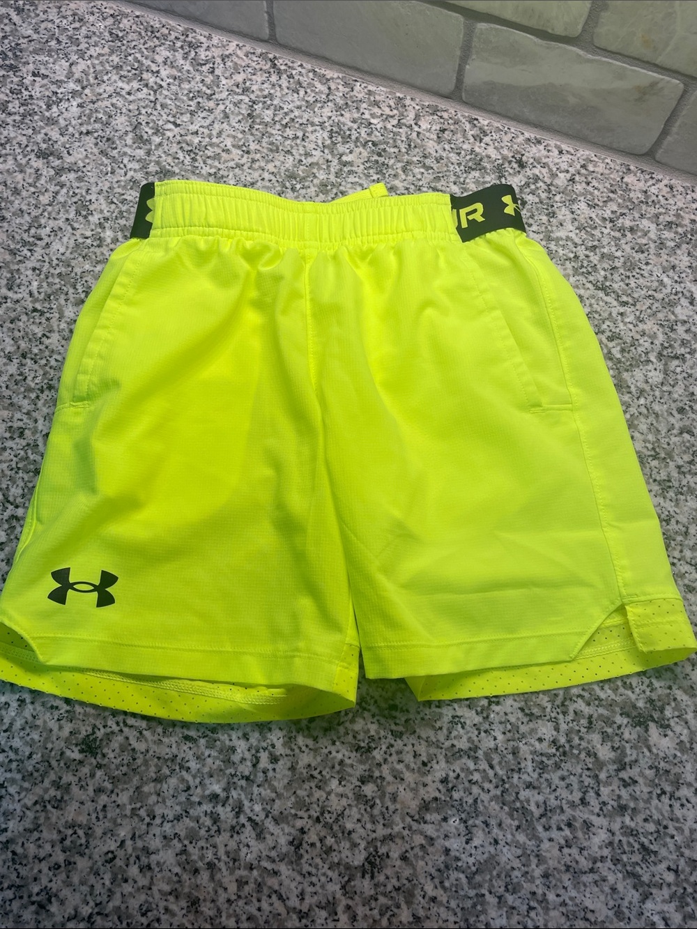 Under Armour Neon Yellow Athletic Training Shorts